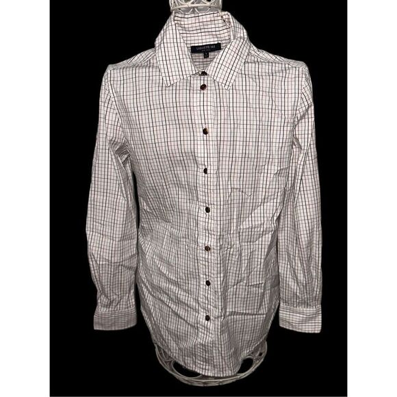 EXCELLENT CONDITION Retails: $378 Lafayette 148 New James Checked Shirt Sagebrus - Picture 1 of 14